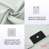 image:imageGrounding Sheets Queen Size 94 Organic Cotton 6 Conductive Silver Fitted 60x80x15 Gray with 15 Ft CordPillowcase  Off White