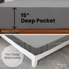 image:imageGrounding Sheets Queen Size 94 Organic Cotton 6 Conductive Silver Fitted 60x80x15 Gray with 15 Ft CordQueen  Gray
