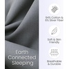 image:imageGrounding Sheets Queen Size 94 Organic Cotton 6 Conductive Silver Fitted 60x80x15 Gray with 15 Ft CordQueen  Gray