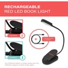 image:imagehooga Amber Book Light  Blue Light Blocking Reading Light for Bed Stepless Dimming Rechargeable ClipOn Night Light 1600K Amber amp 625nm Red LED for Night ReadingRed