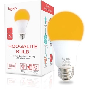 image:imageHooga Sleep Light Bulb  Blue Light Blocking Red Night Light 625nm for Healthy Sleep  Baby Nursery 1W LED 7W Replacement SingleAmber