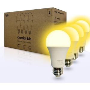 image:imagehooga Circadian Rhythm Full Spectrum LED Light Bulb  2700K 2100K 1400K FlickerFree Blue Light Free Night Mode 7W Energy Efficient Warm White for Sleep Relaxation amp Focus  4 PackCircadian 4pack