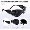image:imagehooga Red Light Therapy Protective Glasses Polycarbonate Lens Near Infrared Brightness Reduction AntiGlare UV Blocking Unisex OneSizeFitsMost Eye Safety