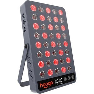 image:imageHooga Red Light Therapy Panel Device  660nm Red amp 850nm Near Infrared Light Therapy LED Light Therapy Lamp for Face amp Body 40 LEDs Timer Adjustable Stand  HG200