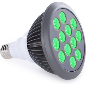 image:imagehooga Red Light Therapy Bulb 660nm amp 850nm Red amp Near Infrared Light 12 DualChip LEDs Targeted Light Bulb with Base amp Braided Power Cord for Home Wellness Routine HG24Green